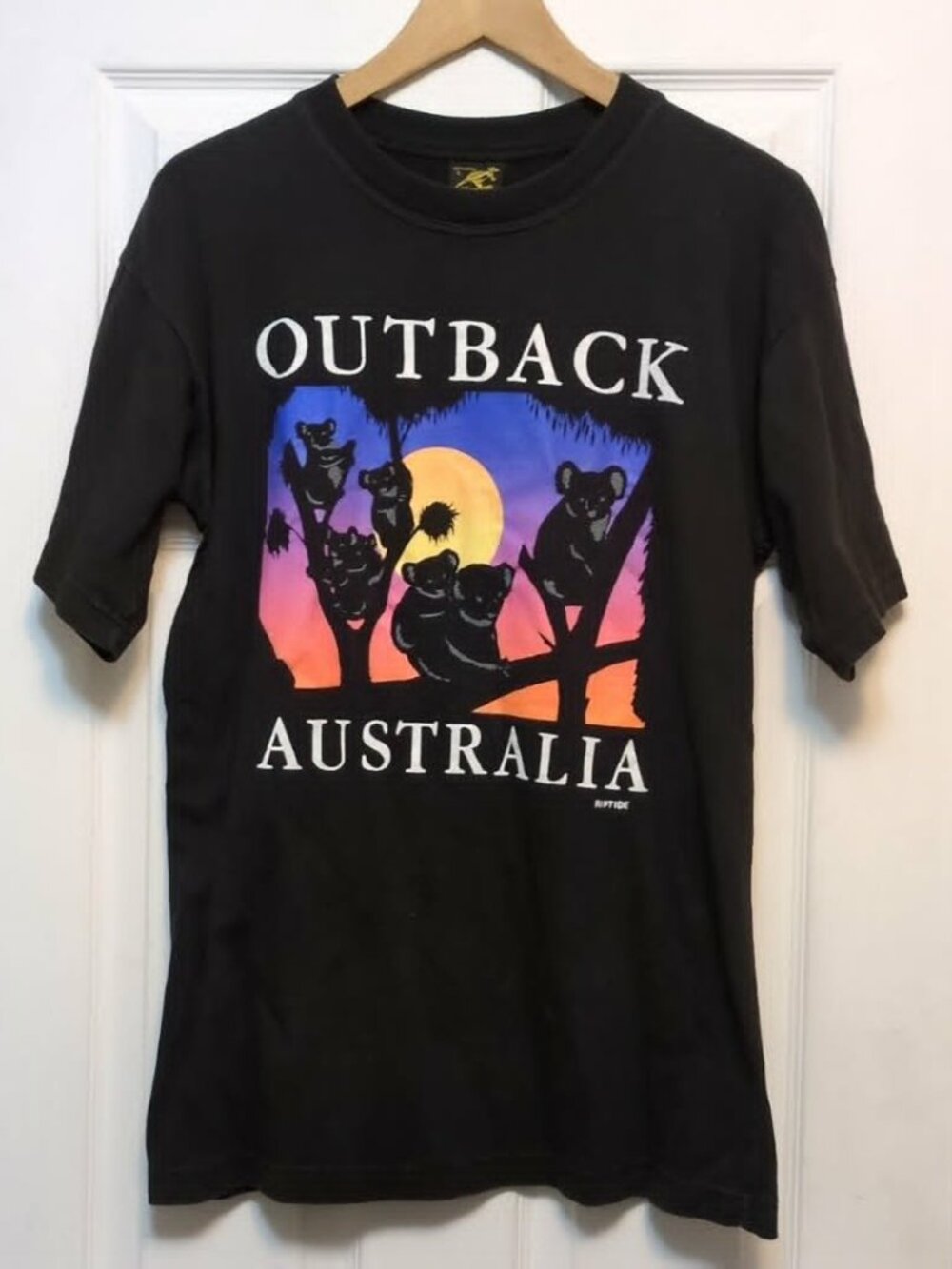Vintage 90s Churinga Australia Koala Black T Shirt Mens Sz L Collectible Tourist